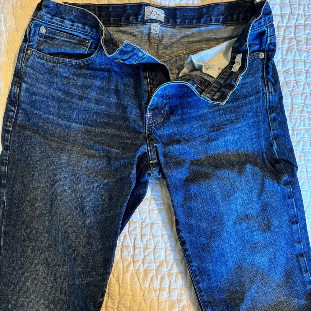 J. Crew Men's Dark Blue Straight Jeans